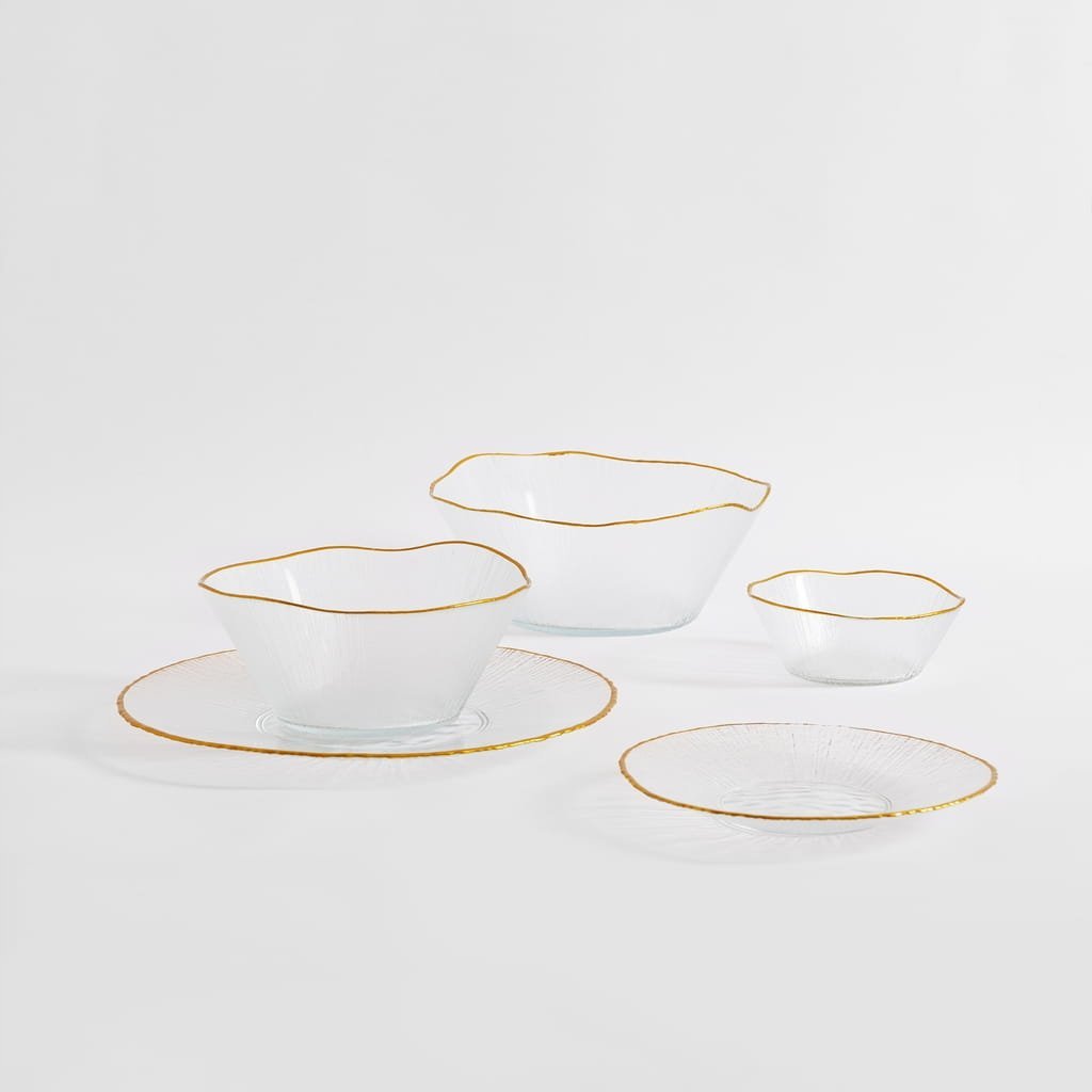 Miska, zlato/bílá, 30 cm