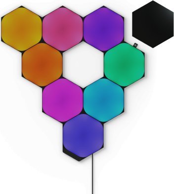Nanoleaf Shapes Black Starter Kit Hexagons (9 panelov) Nanoleaf Shapes Black Hexagons Starter Kit (9 panelov) 42 W WiFi