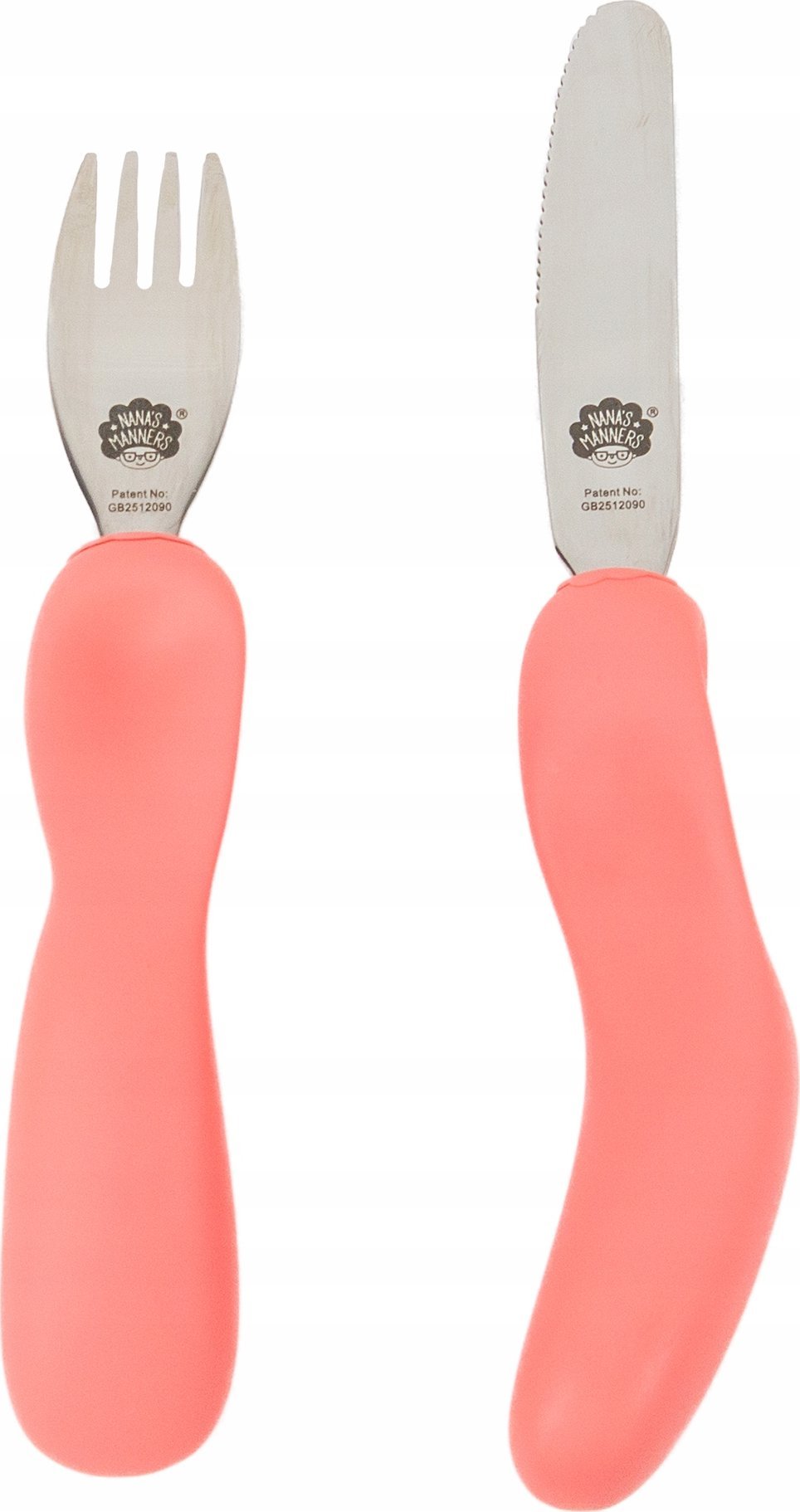 Nana s Manners Nana s Manners, KROK 3, Samojedlé příbory, vidlička a nůž, růžové, 3-9 let