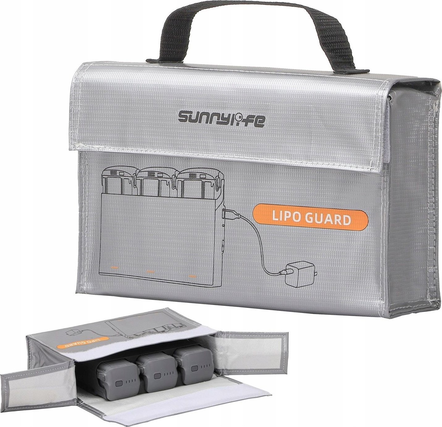 SunnyLife Pouzdro pro 3x nabíječku baterií pro DJI Mini 4k / Air 3 / Avata 2 / DC830-s