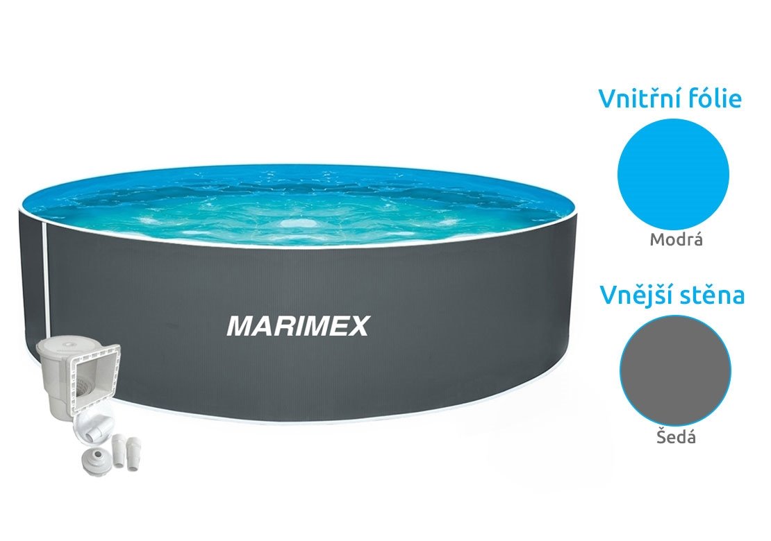 Marimex Bazén Orlando 3,05 x 0,91 m ŠEDÁ, bazén, fólie, skimmer (10303042)