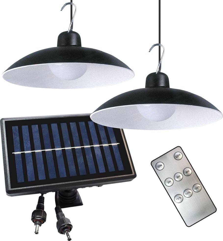 Eko-Light Milagro závěsná lampa solární závěsná lampa Saturn EKO9151 2x12W LED 150 lm 4000K IP45 dvojitá černá