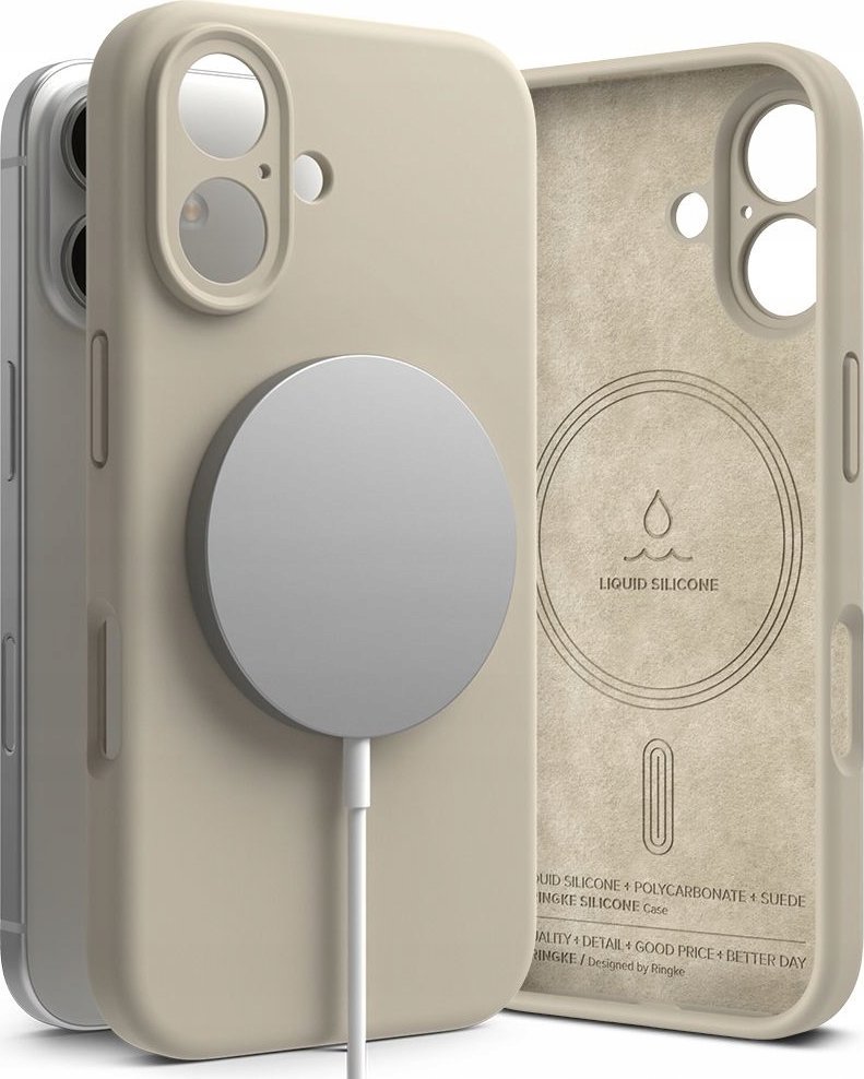 Ringke Silikonové magnetické pouzdro Ringke MagSafe pro iPhone 16, kámen