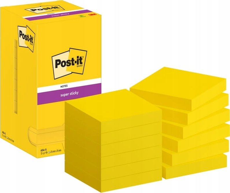 3M Post-it blok Super Sticky ultragul 76x76 mm 12 bloků