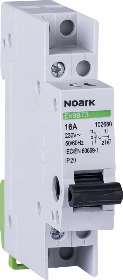 Noark Instalační spínač 102683 32A I-0-II 3 polohy 2 kontakty CO