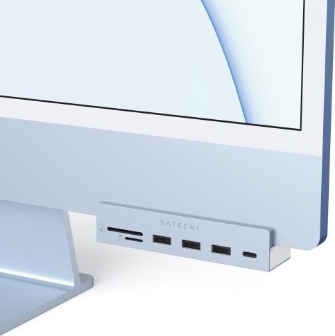 Satechi USB-C Clamp Hub for 24 iMac blue