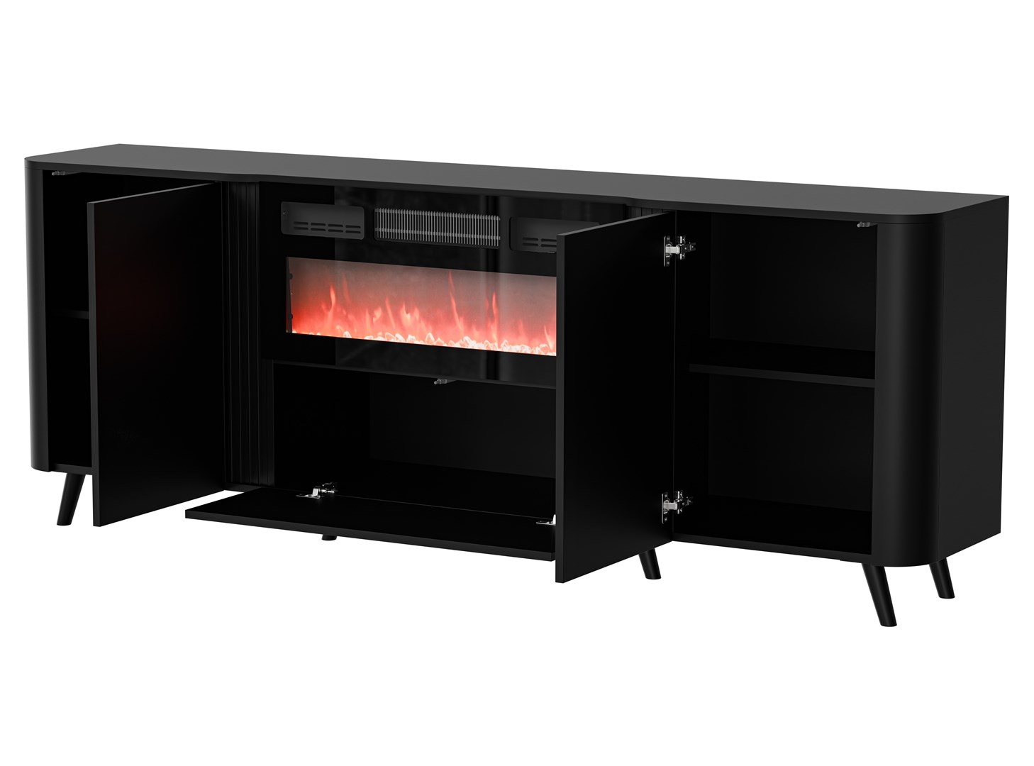 Cama Komoda Volare 200 x 39 x 75 cm černá + krb