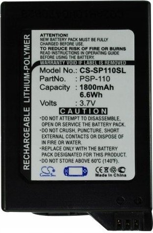 Cameron Sino Dobíjecí baterie typu PSP-110 pro Sony PSP-1000 PSP-1001 PSP-1006 PSP-1004 / CS-SP110SL