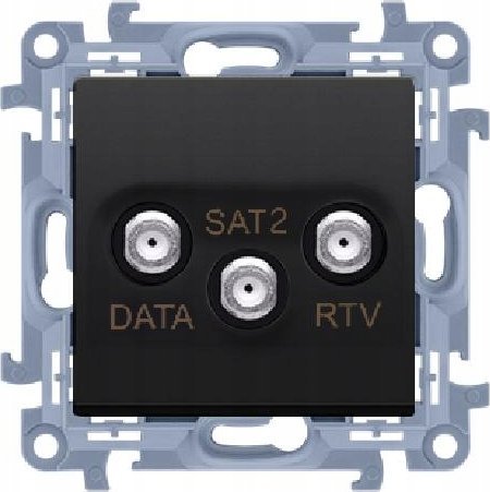 Kontakt-Simon Anténní zásuvka Kontakt-Simon Simon 10 CADSATF.01/49 finální modul RTV-DATA-SAT, 1x vstup: 5÷2400MHz matná černá