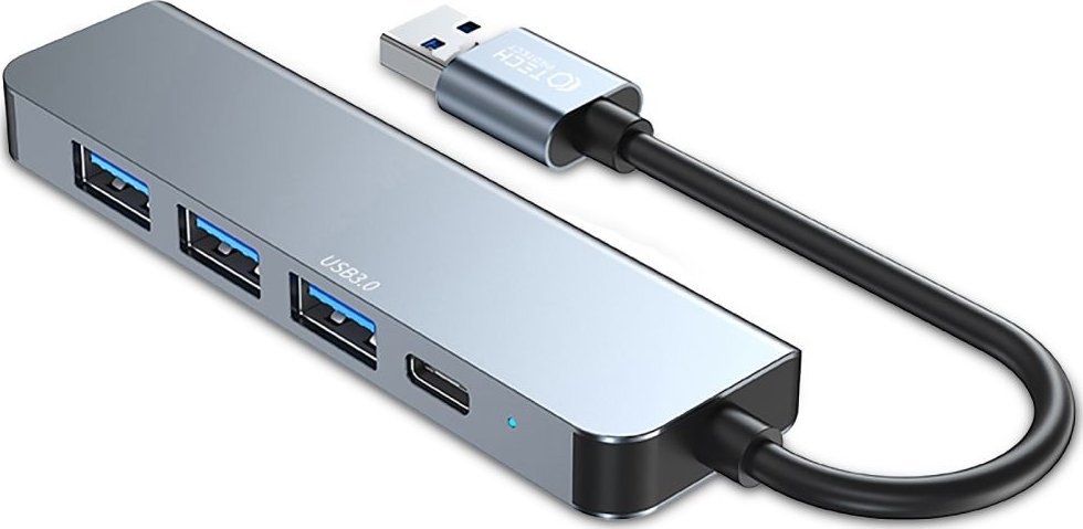 Tech-Protect USB HUB V0-HUB ADAPTÉR 5V1 ŠEDÝ