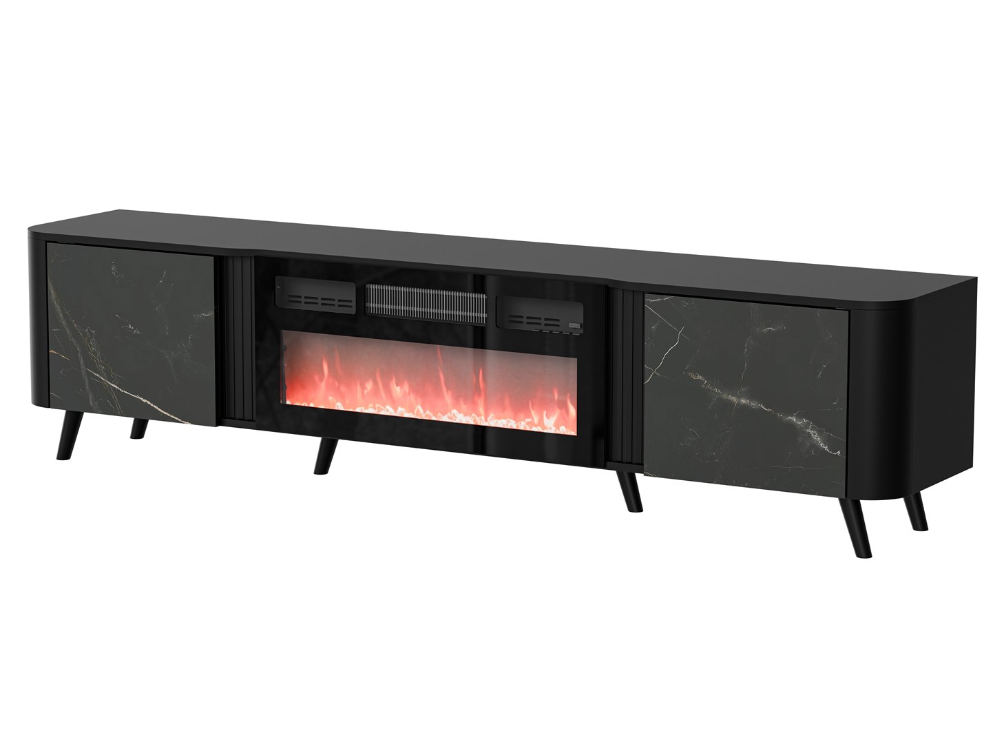 Cama RTV skříňka Volare 200 x 39 x 49 cm černá/san sebastian + krb