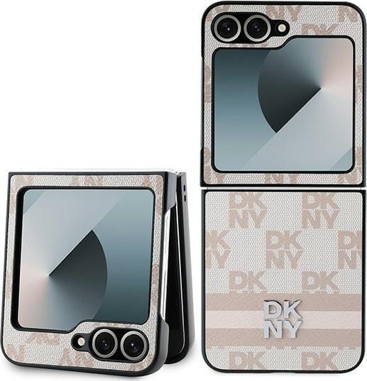 DKNY DKHCZF6PCPTSSP Z Flip6 F741 růžová/růžová kostkovaný vzor tištěné pruhy