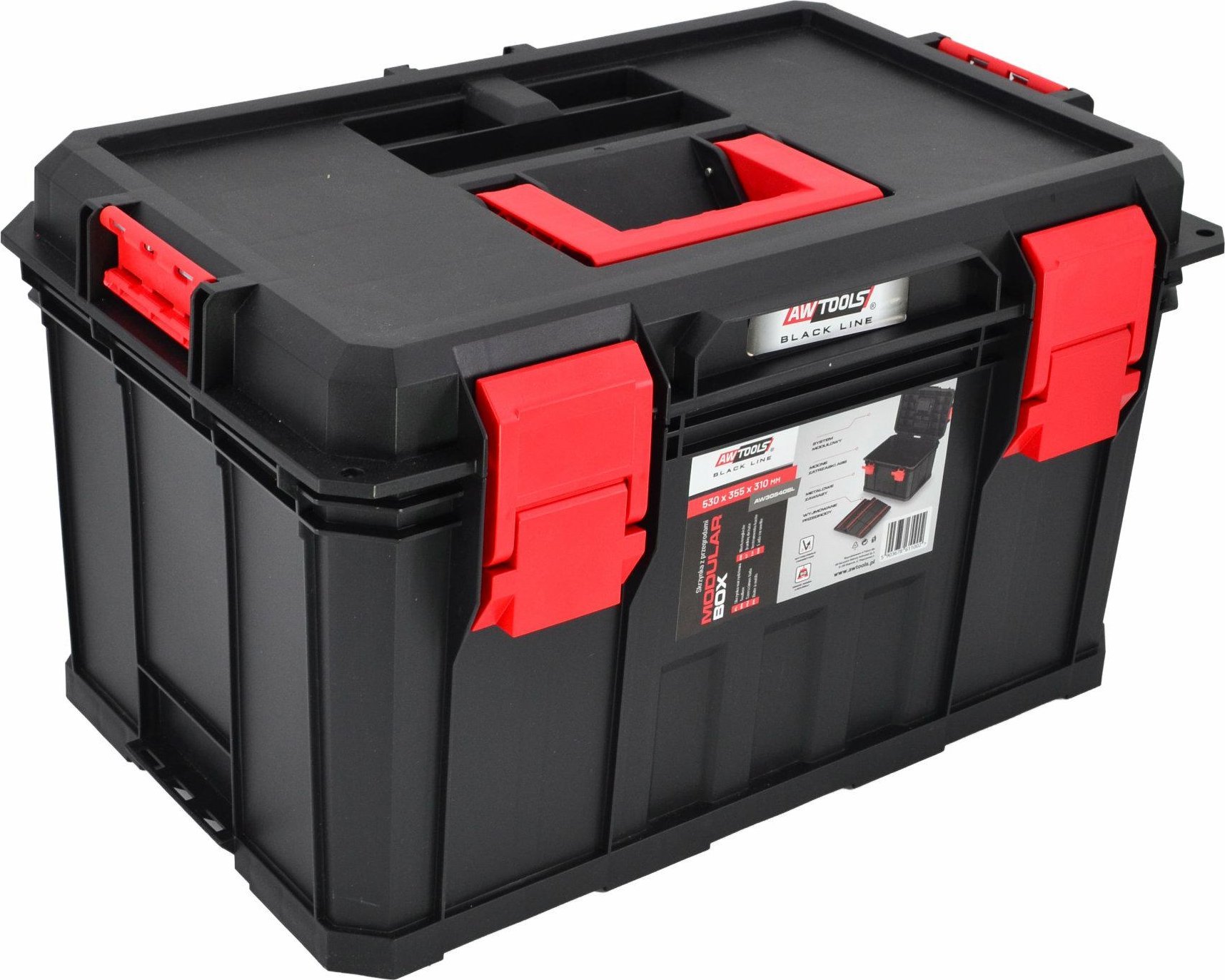 AWTools AWTOOLS MODULAR BOX BOX S PŘIHRÁDKAMI 530x355x310mm
