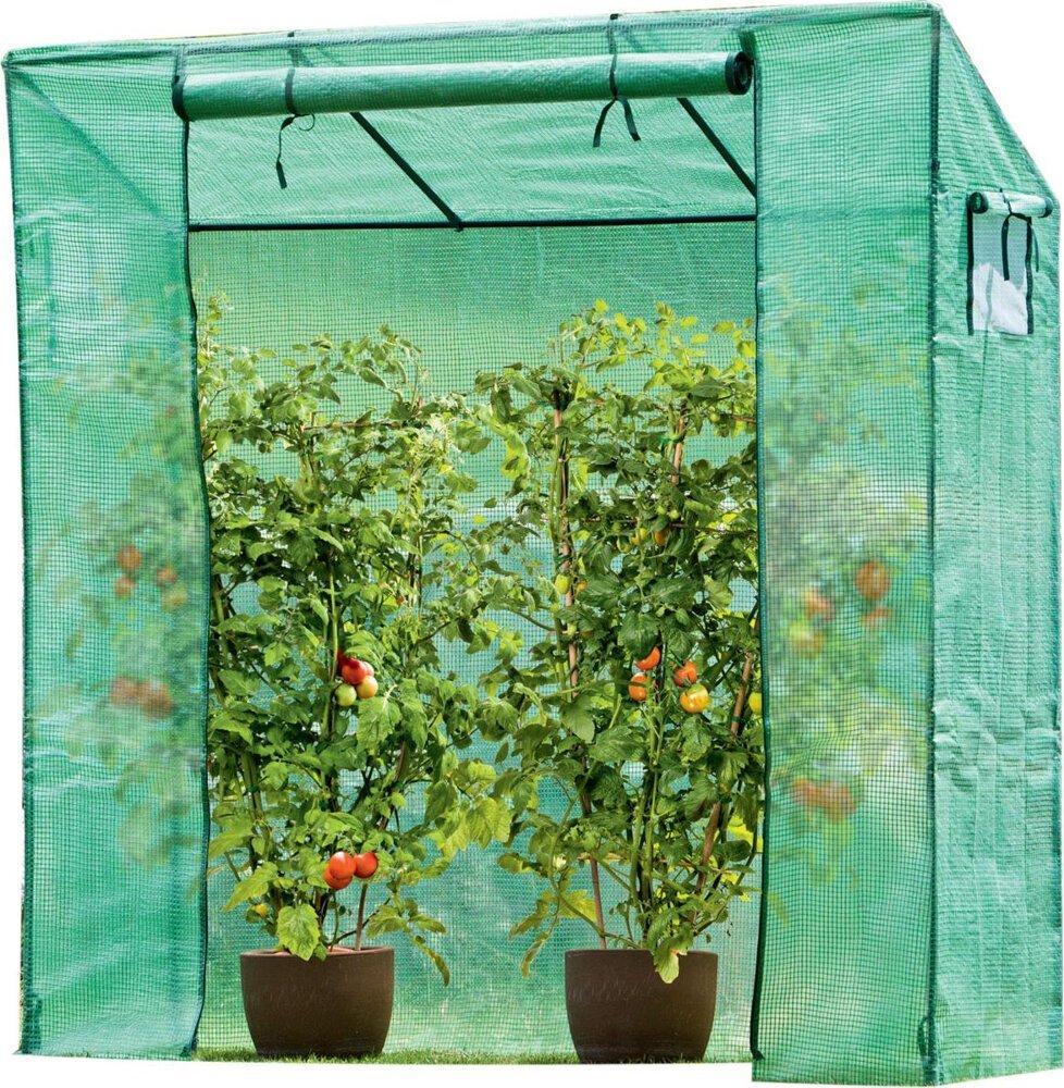 Saska Garden SKLENÍK NA RAJČATA A OKUŘKY 200x77x168-150CM PE ZELENÁ