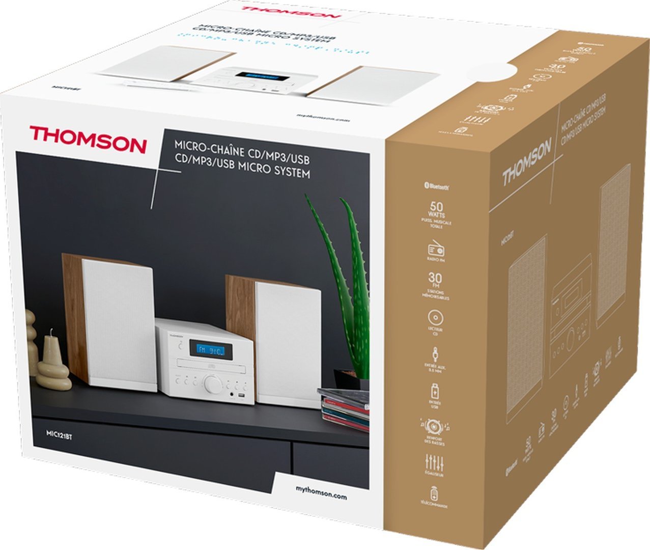 Thomson Thomson Mini Tower COSY Bluetooth Bass Boost CD rádio FM 50W bílá