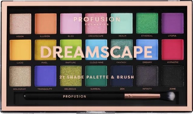 NoName PROFUSION_Eyeshadow Palette paleta 21 očních stínů se štětcem Dreamscape