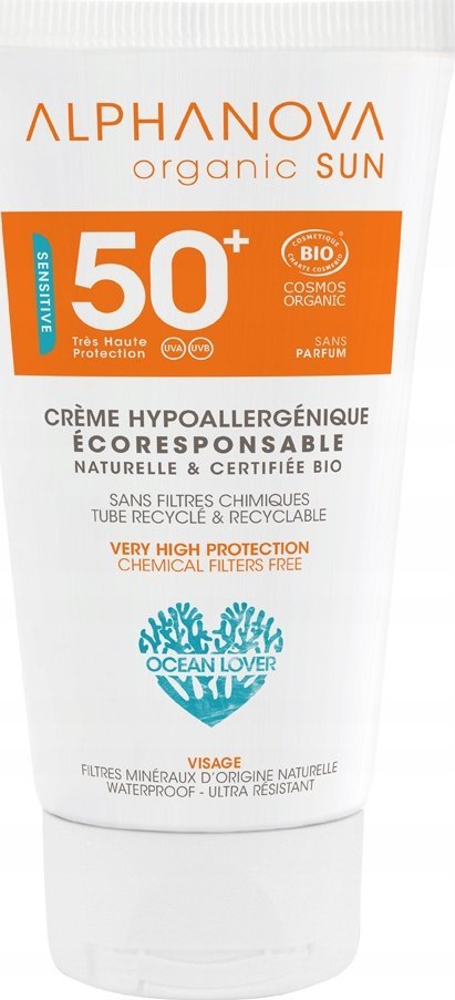 ALPHANOVA SUN Alphanova Sun, bio opalovací krém, hypoalergenní, voděodolný, SPF50, 50 g