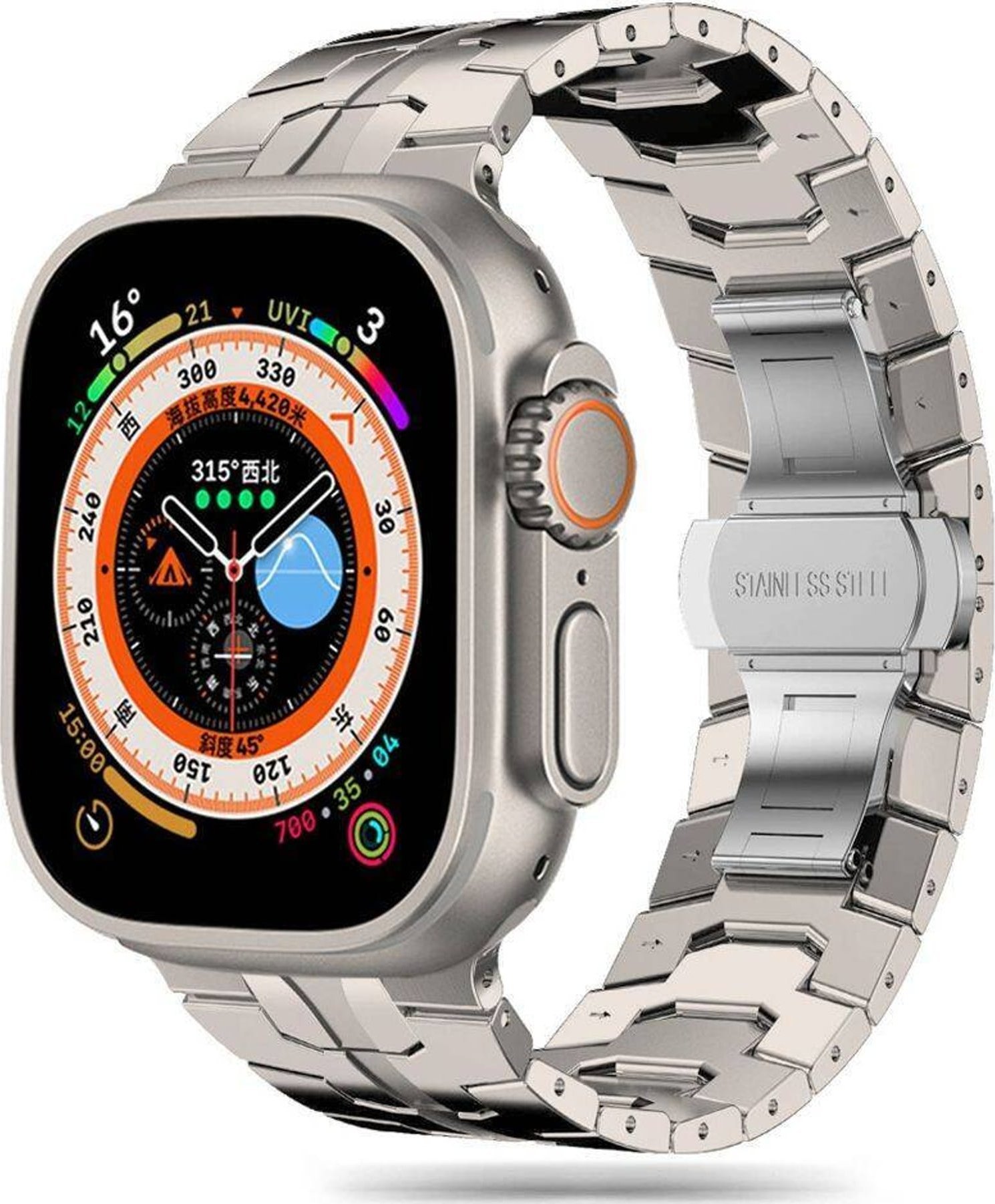 Tech-Protect TECH-PROTECT NEREZOVÝ POUZDRO PRO APPLE WATCH 4 / 5 / 6 / 7 / 8 / 9 / SE / ULTRA 1 / 2 (42 / 44 / 45 / 49 MM) TITAN