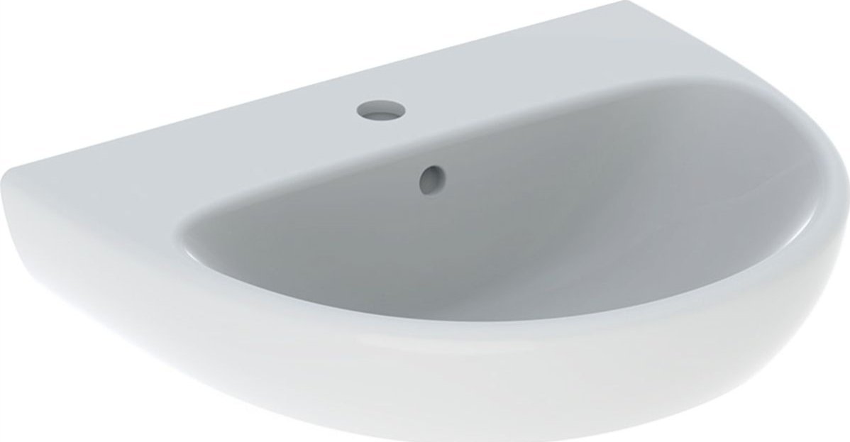 Geberit Umyvadlo Geberit Selnova Umyvadlo, B55cm, H18cm, T44cm, s přepadem, s otvorem pro baterii [18]