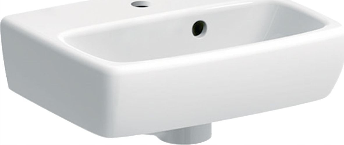 Geberit umyvadlo Geberit Selnova Square Compact, B36cm, H14,5cm, T28cm, s přepadem, s otvorem pro baterii [18]