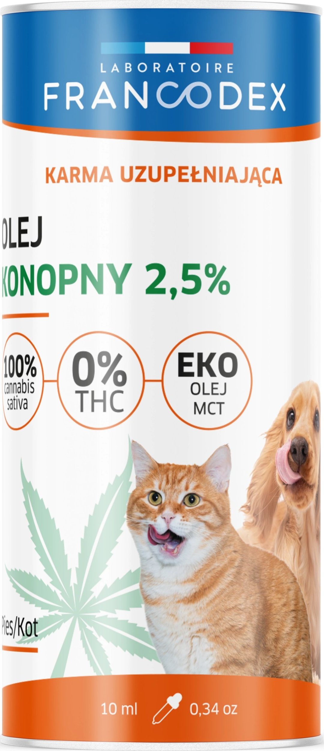 Francodex FRANCODEX PL CBD konopný olej pro psy a kočky bez Thc 2,5% 10 ml