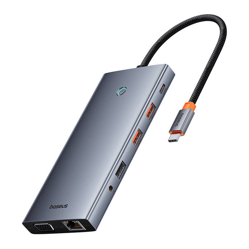 Hub 13in1 Baseus PortalJoy USB-C na HDMI+DP+VGA+C+USB+PD+RJ45+SD/TF+3.5mm (grey)