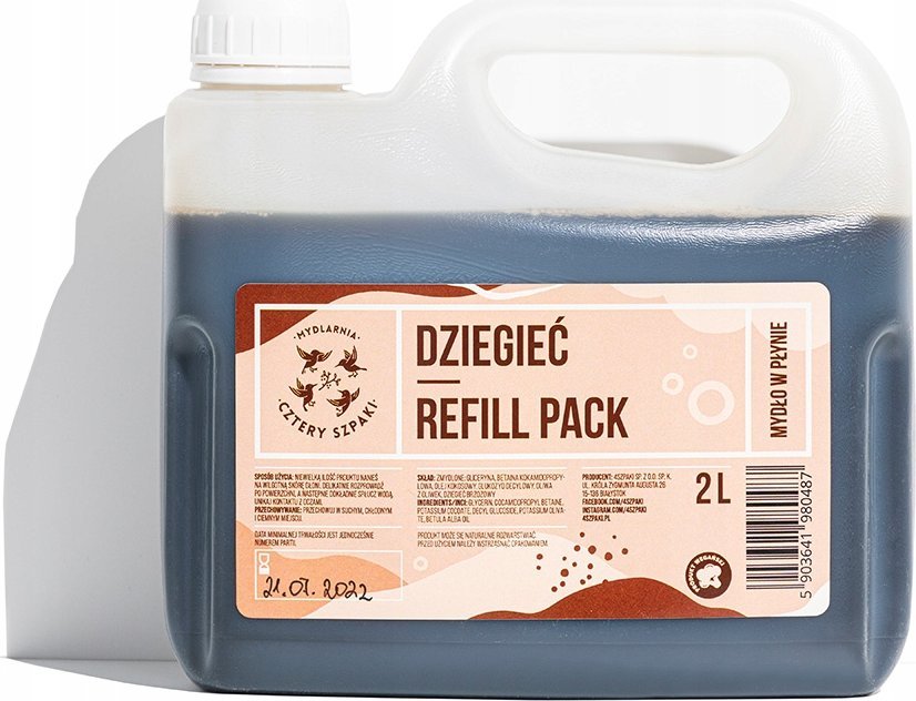 Mydlarnia Cztery Szpaki Cztery Szpaki, Tekuté dehtové mýdlo Refill, 2L