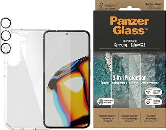PanzerGlass Galaxy S23 Kit Kryt/sklo/kameralinse