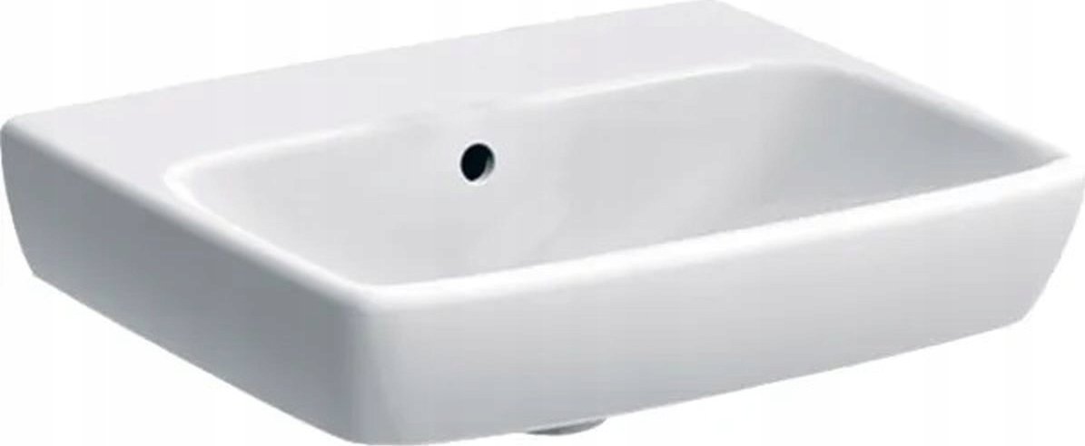 Geberit umyvadlo Geberit Selnova Square Compact, B50cm, H17cm, T42cm, s přepadem, bez otvoru pro baterii [20]