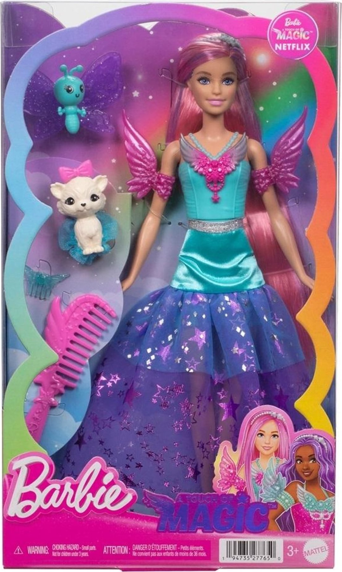 Mattel Barbie Dotek kouzelné filmové panenky se zvířátky (JCW48)
