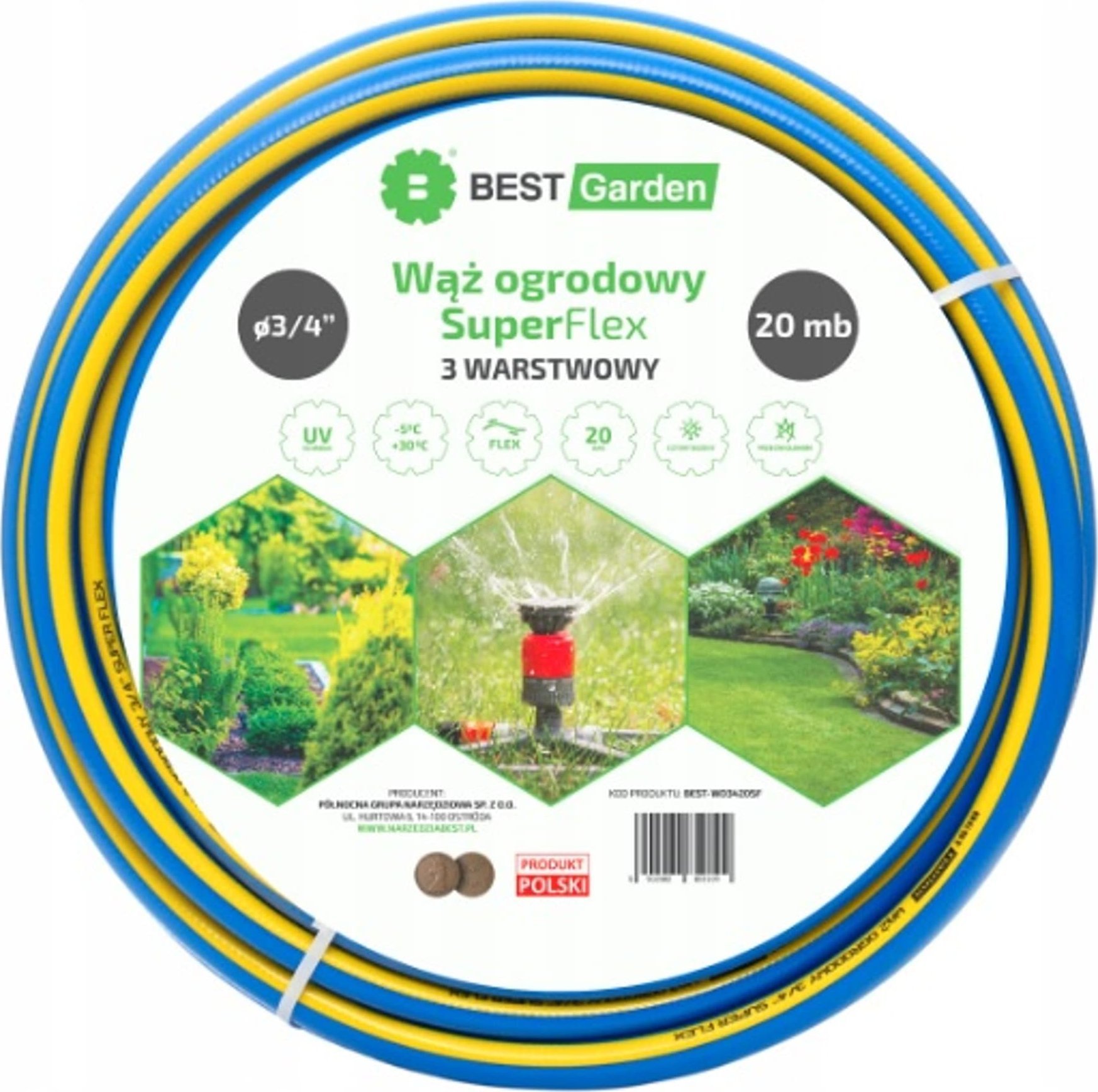 BEST GARDEN ZAHRADNÍ HADICE 3/4” 20 m SUPER FLEX BEST GARDEN