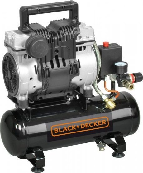 BEZOLEJOVÝ KOMPRESOR BLACK&amp;DECKER. 6L /1KM/ 8BAR /0 75KW / VEĽMI TICHÝ