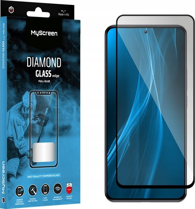 MyScreen Protector Ochranná fólie - Tvrzené sklo pro mírně zakřivené obrazovky DIAMOND GLASS LITE edge FULL GLUE pro Apple iPhone 16 Pro 6.3
