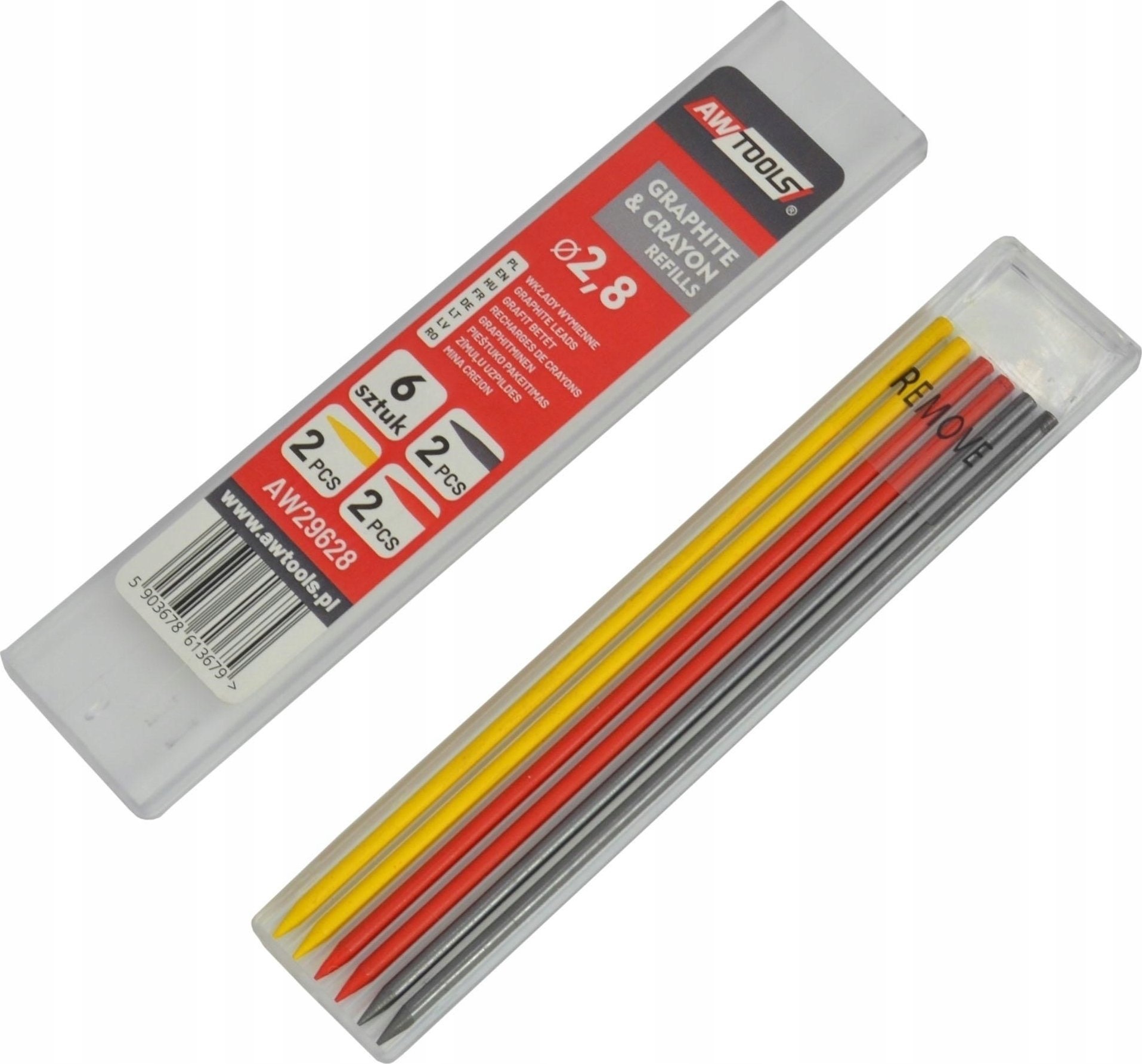 AWTools NÁHRADNÍ BAREVNÉ NÁPLNĚ DO MECHANICKÉ TUŽKY sada 6ks.