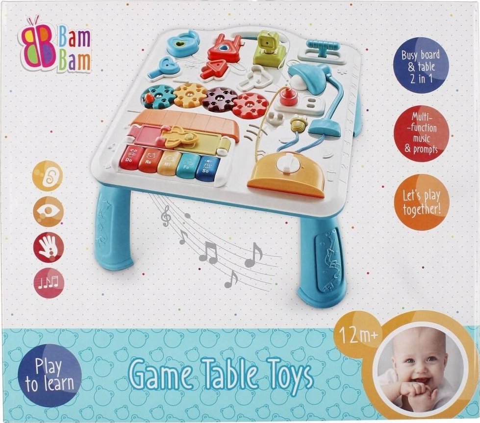 BamBam BAM BAM MUSICAL STŮL VZDĚLÁVÁNÍ B/O 40X36X10 P12
