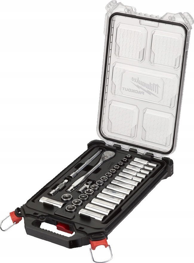 Milwaukee Nástavce ráčnové Milwaukee 4932478813 1/4  metrický - sada 32 kusů ve středním organizéru PACKOUT SLIM