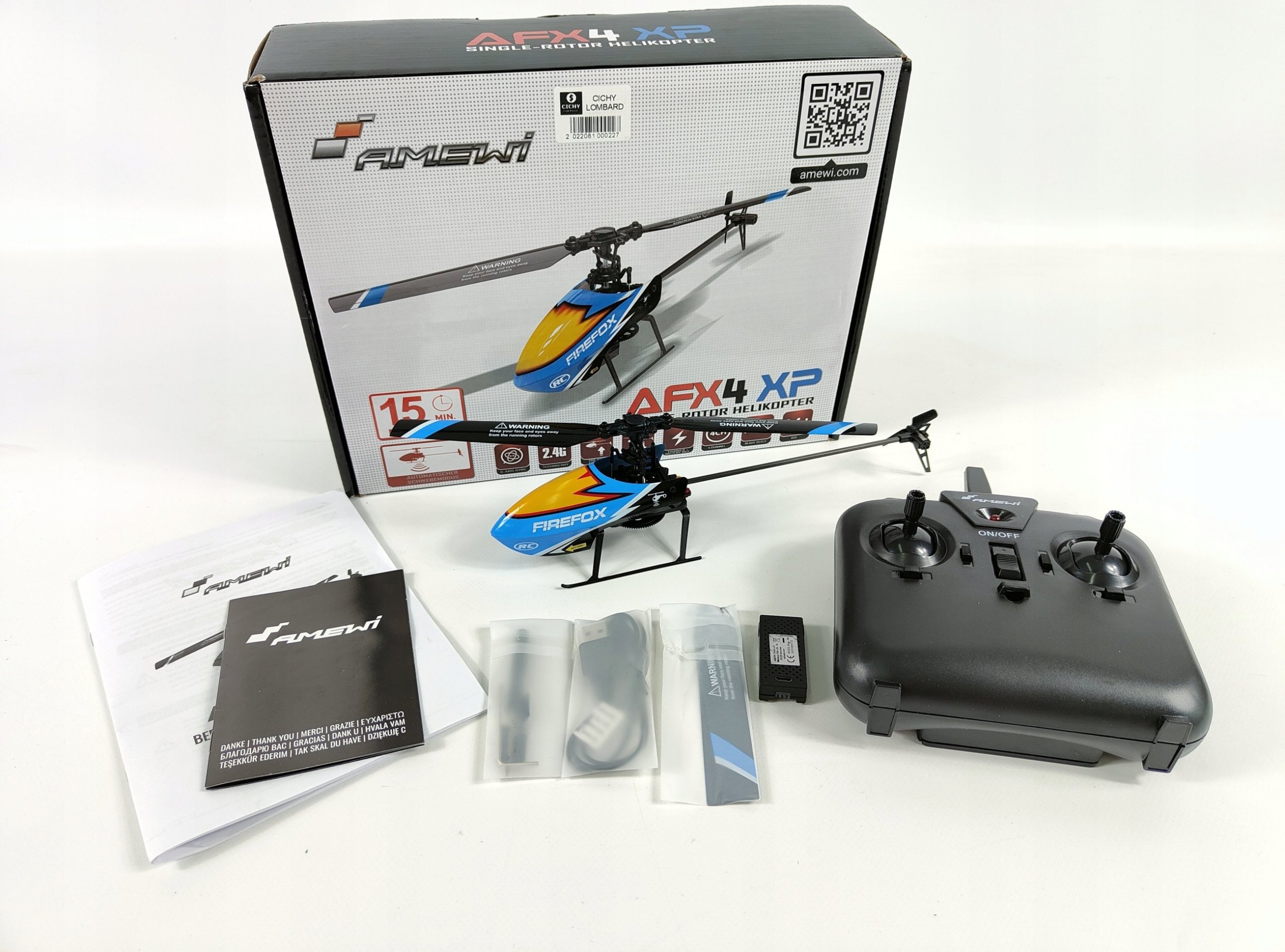 Amewi Amewi RC vrtulník AFX4 Li-Po baterie 350mAh modrá/14+