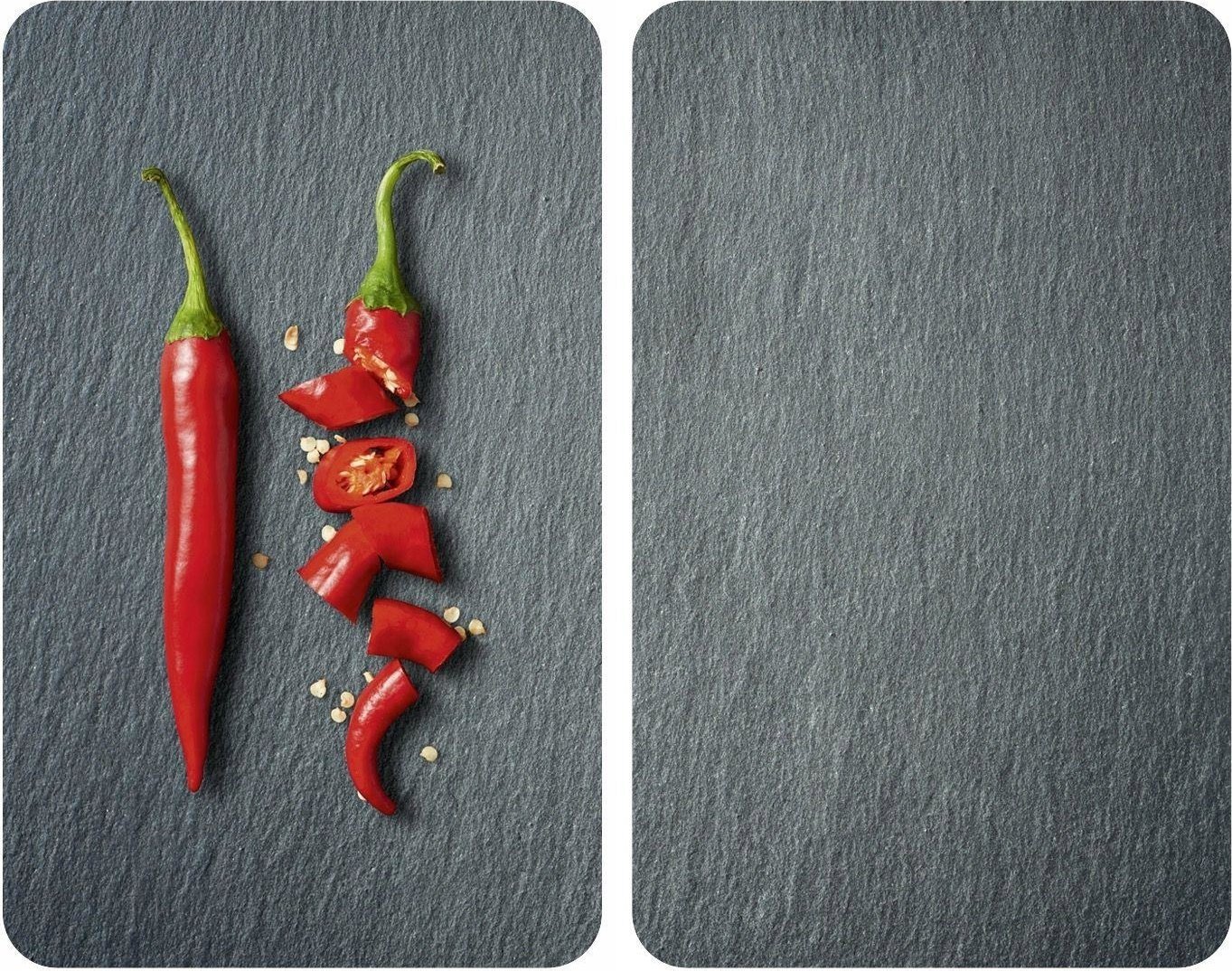 Wenko Sada 2ks univerzálních desek z tvrzeného skla Cayenne, 30x52 cm, odolné proti poškrábání a nárazu, šedé, značka WENKO