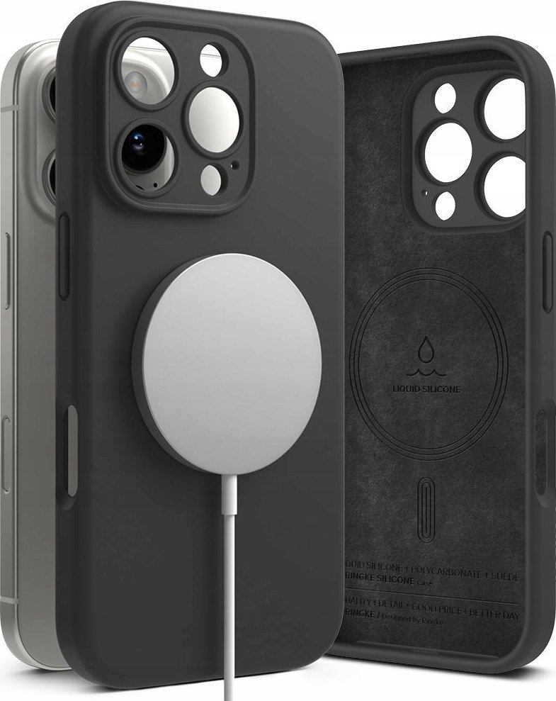 Ringke Silikonový magnetický kryt Ringke MagSafe pro iPhone 16 Pro Max, černý