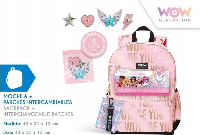 Dětský batoh Euroswan 40cm s příslušenstvím Wow Generation WOW00065 Dětský Euroswan