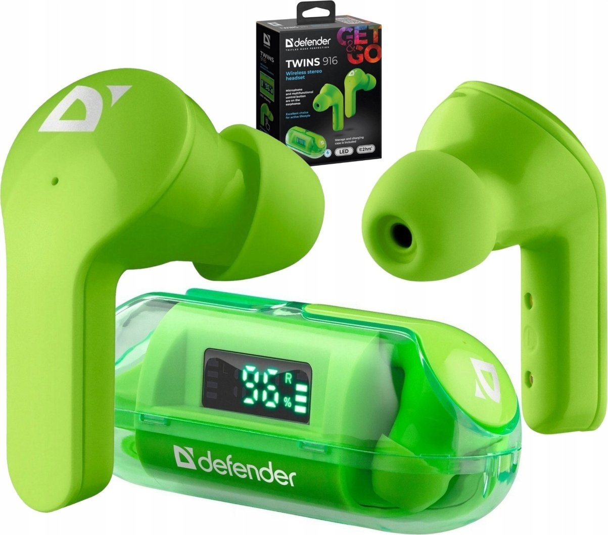 Sluchátka Bluetooth TWINS 916 ZELENÁ