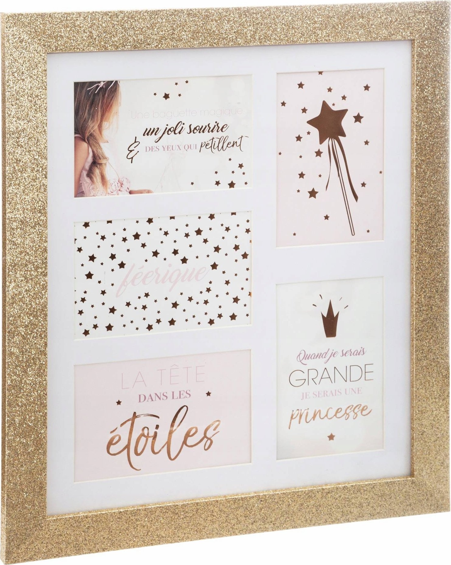 Atmosphera Multi fotorámeček GLITTER, zlatý, 5 fotografií