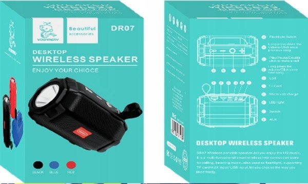 Denmen Reproduktor BLUETOOTH REPRODUKTOR DENMEN 3W ČERNÝ TF BT 5.0 CONVERSATIONS DR07