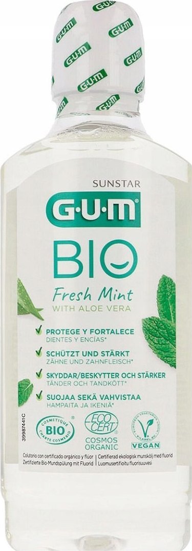 Sunstar GUM Bio* Mátová ústní voda 500ml bez alkoholu