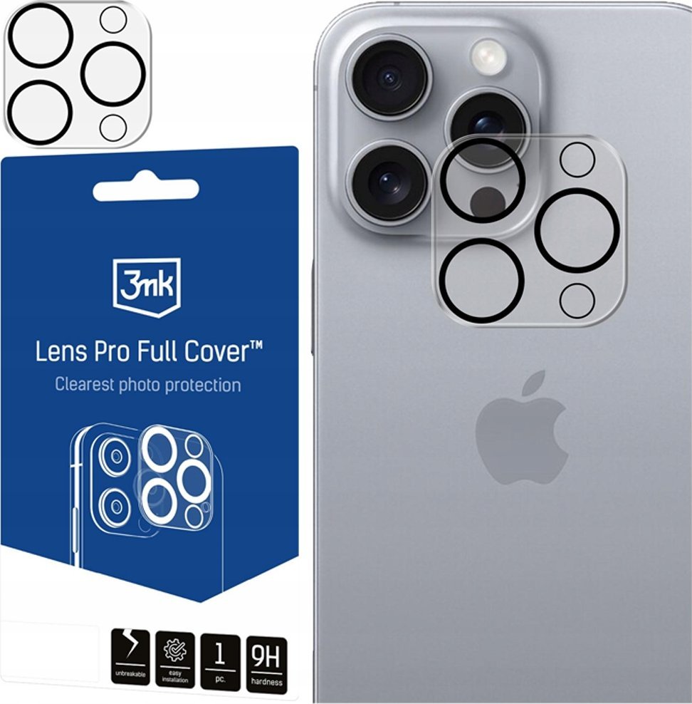 3mk Lens Pro Full Cover pro Apple iPhone 16 Pro/16 Pro Max