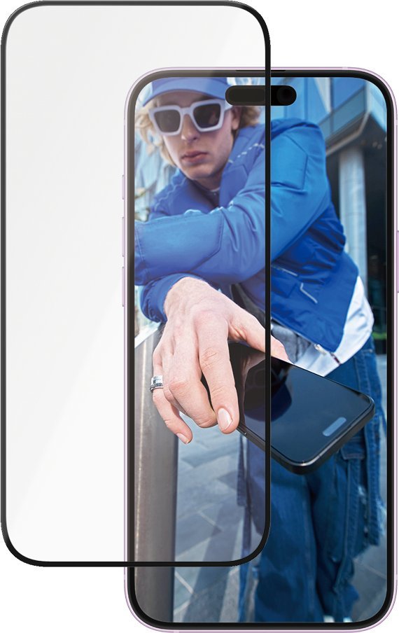 PanzerGlass - Ochrana obrazovky pro mobilní telefon - ultra široký tvar - sklo - barva rámu černá - pro Apple iPhone 15 Plus, 16 Plus