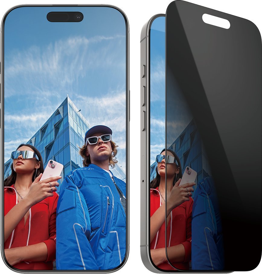PanzerGlass - Ochrana obrazovky pro mobilní telefon - ultra široký tvar - sklo - s bezpečnostním filtrem - dvoucestné - barva rámu černá - pro Apple iPhone 16 Pro