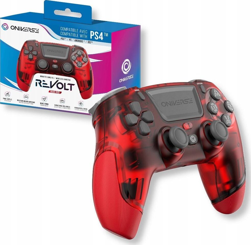 Oniverse Pad Bezdrátová, drátová podložka pro PS4 Oniverse červená jedna velikost