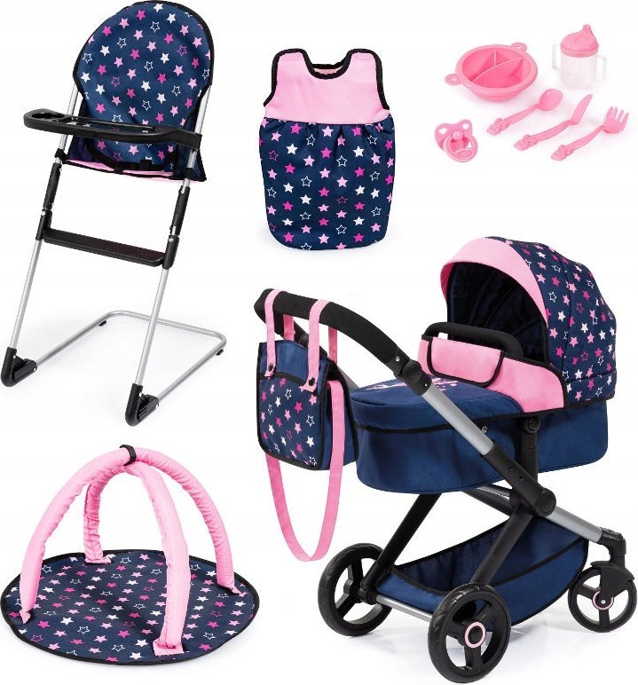 Bayer  XEO navy blue kočárek pro panenky s příslušenstvím 17016AD