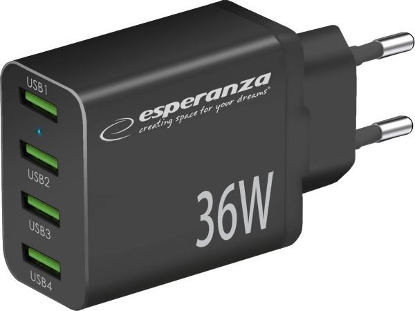 Esperanza EZC107K Síťová nabíječka 36W černá